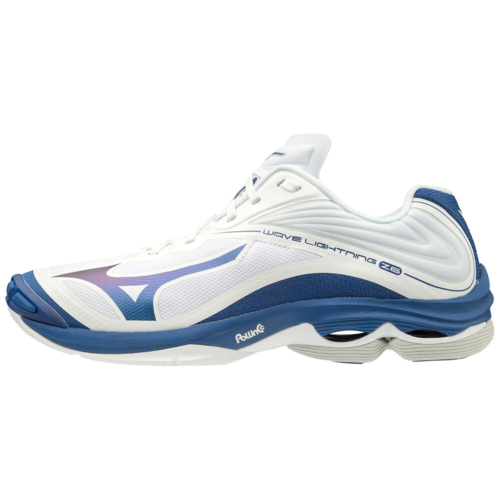 Mizuno Men's Wave Lightning Z6 Volleyball Shoes White/ Blue (V1GA200021-WIH)